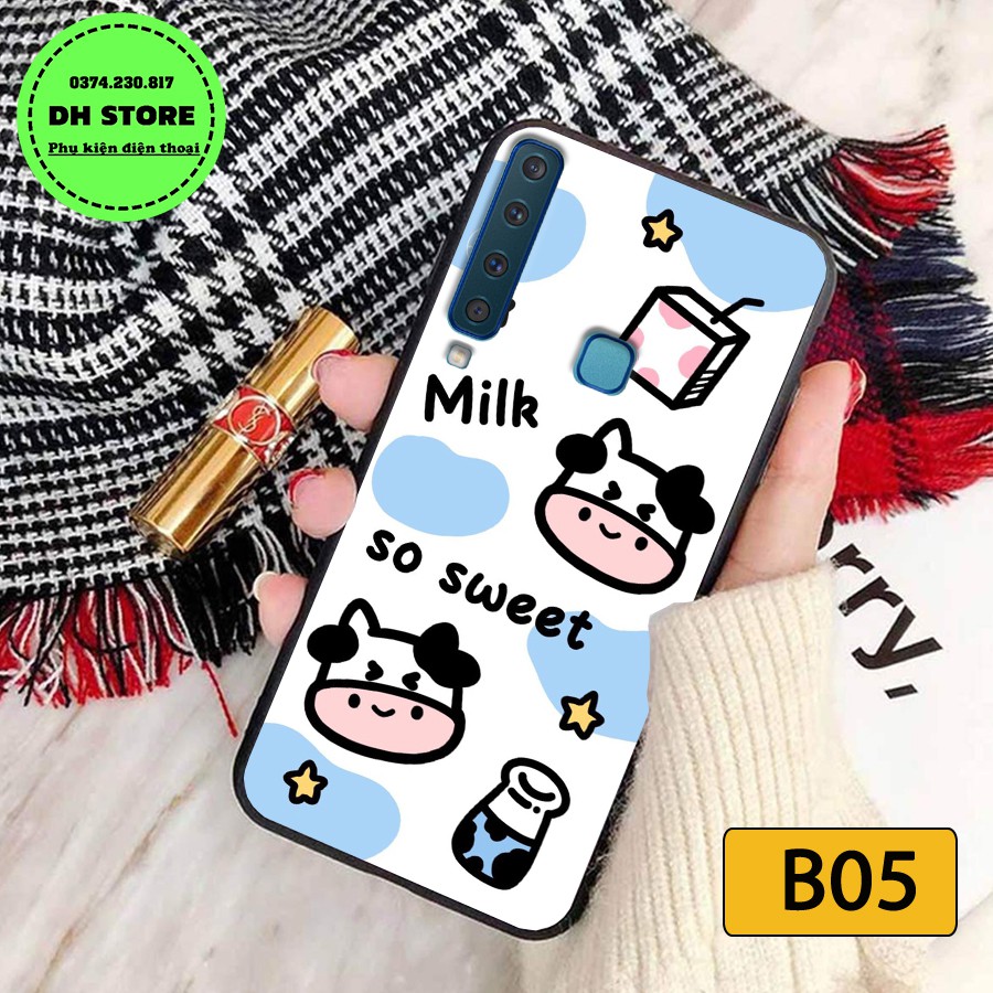 Ốp lưng Samsung A7 2018 - Samsung A9 2018 Ốp lưng điện thoại in hình bò sữa đáng yêu, chất liệu in UV cao cấp bền đẹp.