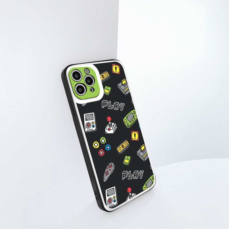 Ốp iphone - Ốp lưng iphone cạnh vuông viền camera play game dành cho ip 6 đến 14promax - ng133