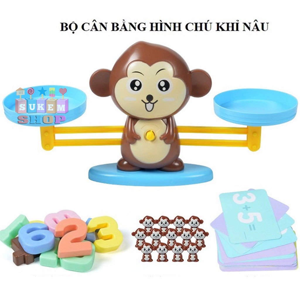 Bộ Đồ Chơi Khỉ Cân Bằng Toán Học  Monkey Balance  Cân Thông Minh giúp Bé Học Số Đếm Và Phép Tính