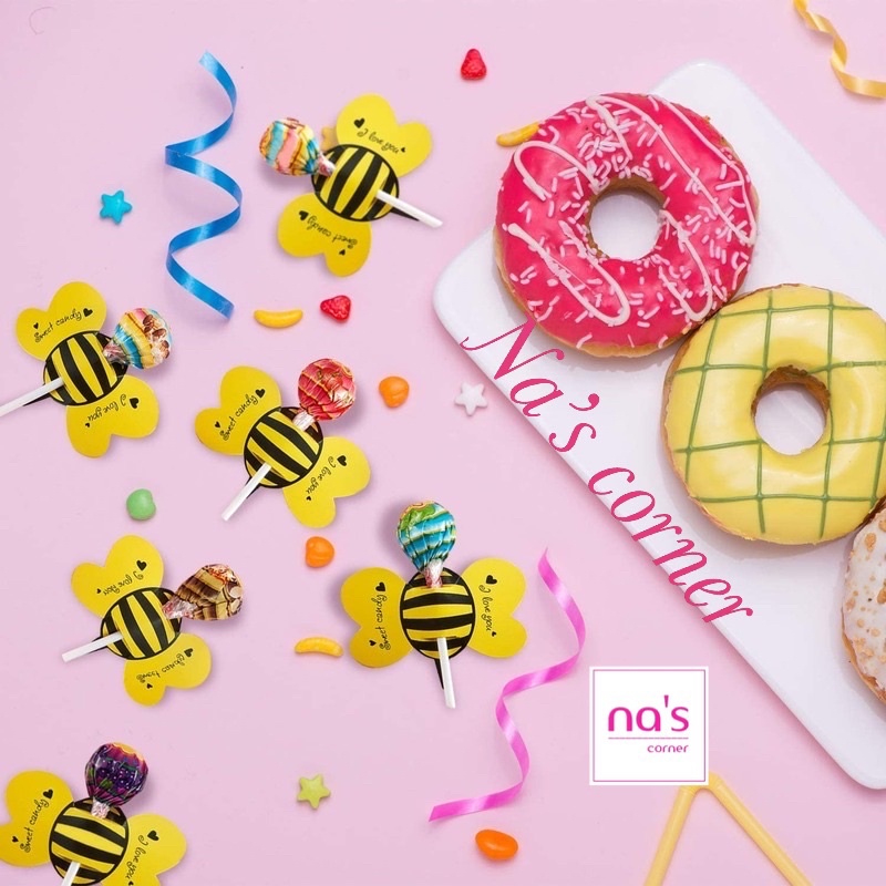 Thẻ giấy hình dễ thương ngộ nghĩnh trang trí kẹo mút