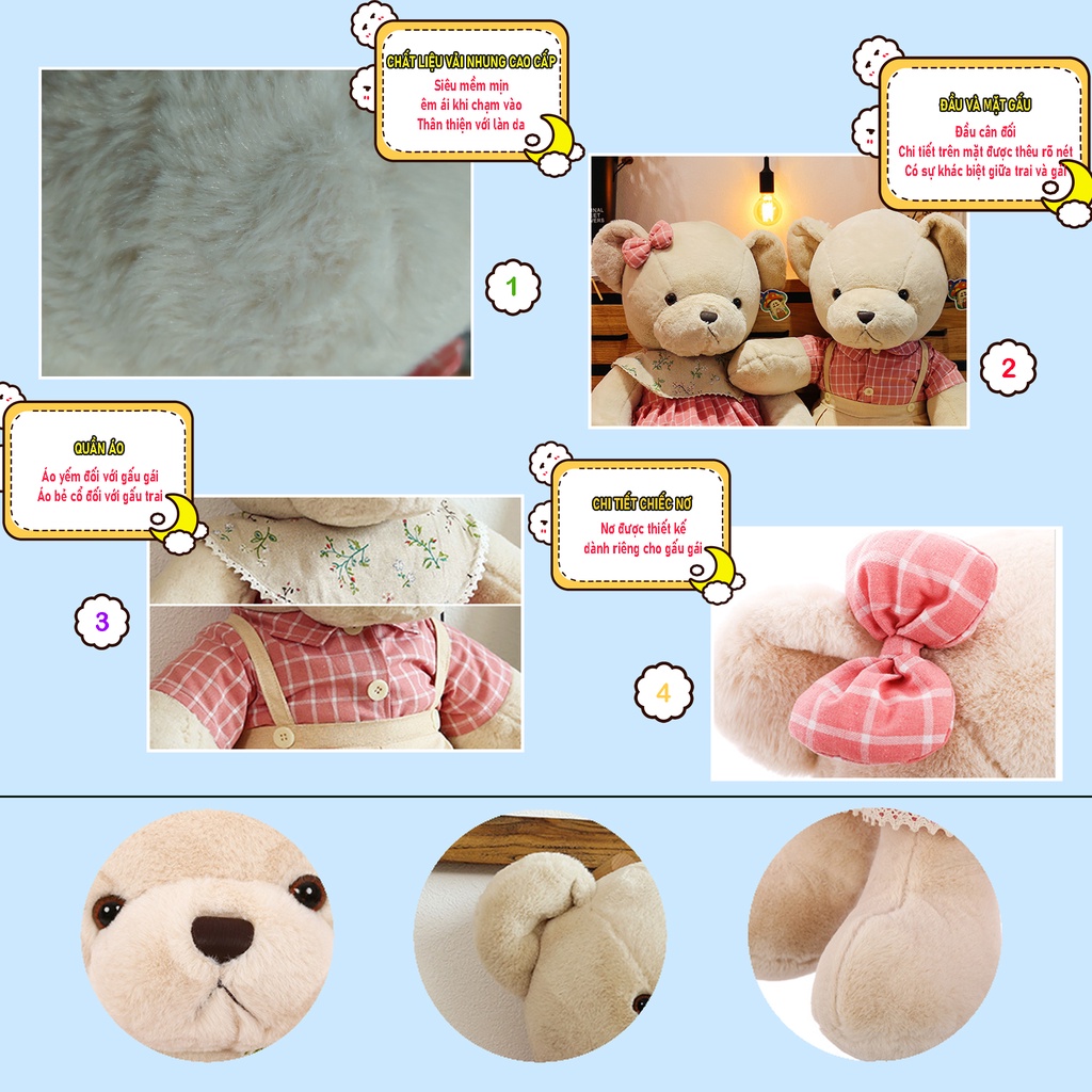 Gấu bông Teddy Retro siêu dễ thương, Gấu bông BiBi, Đồ chơi thú bông