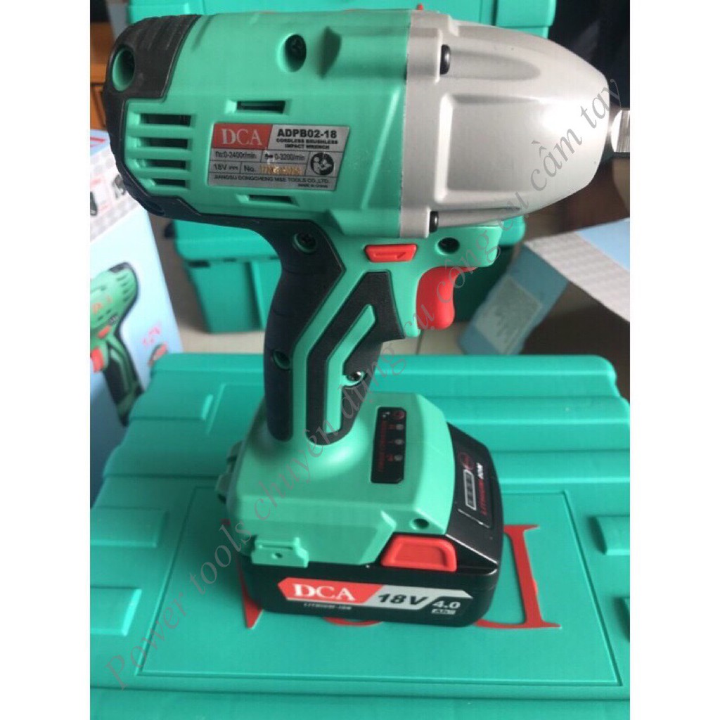 Máy siết bulong dùng pin không chổi than 18V DCA  ADPB02-18EK , kèm theo 2 pin 4.0Ah và 1 sạc đường kính bulong M12-M18
