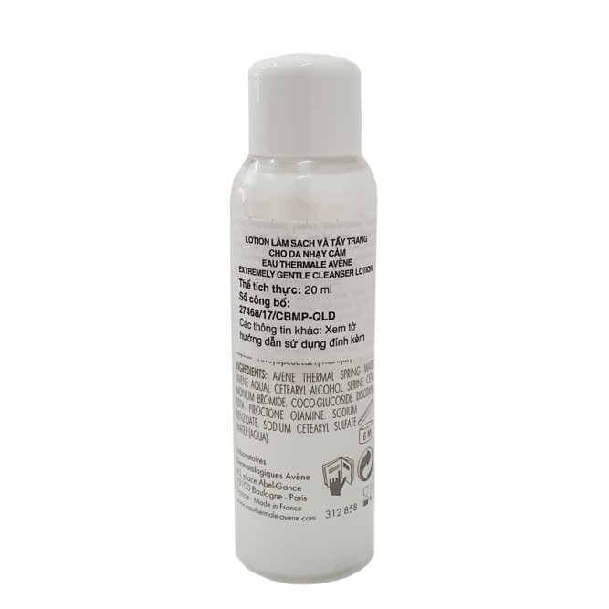 Lotion làm sạch và tẩy trang cho da nhạy cảm avène extremely gentle cleanser 20ml | BigBuy360 - bigbuy360.vn