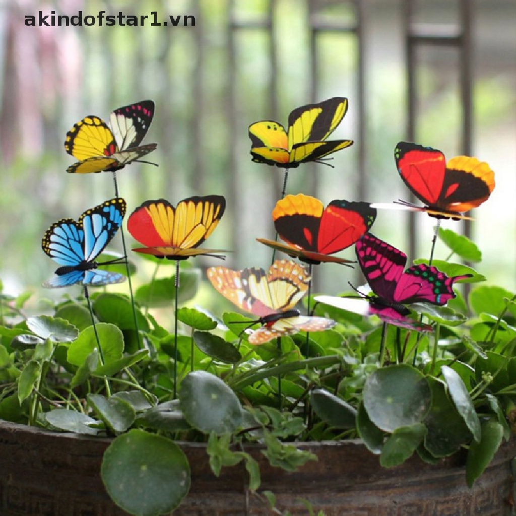 15 Cọc trang trí bươm bướm nhân tạo trang trí sân vườn