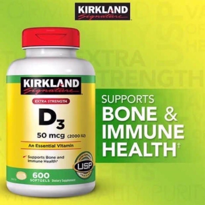 Set Viên Uống Vitamin D3 2000IU Kirkland 600 viên