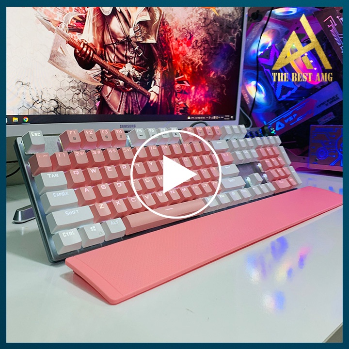 Bàn Phím Máy Tính Gaming Đèn Led PHILIPS 8614DQ Trắng Hồng Dễ Thương Bàn Phím Cơ Laptop Chơi Game Có Dây