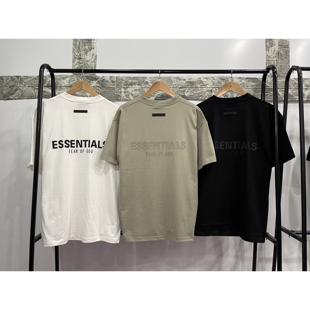 ÁO THUN UNISEX ENSSENTIALS 3D , ÁO THUN ESSENTIALS SS21 CHỮ SILICON NỔI