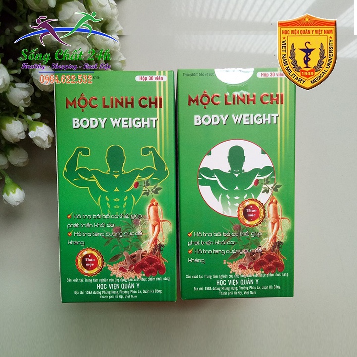 Viên Uống Hỗ Trợ Tăng Cân Mộc Linh Chi Body Weight Học Viện Quân Y - Sống Chất 24h