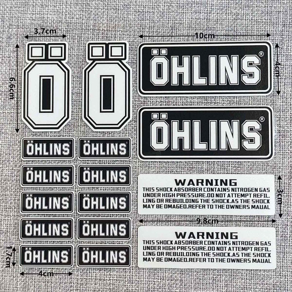 Miếng dán phản quang trang trí xe mô tô No.L093 Ohlins