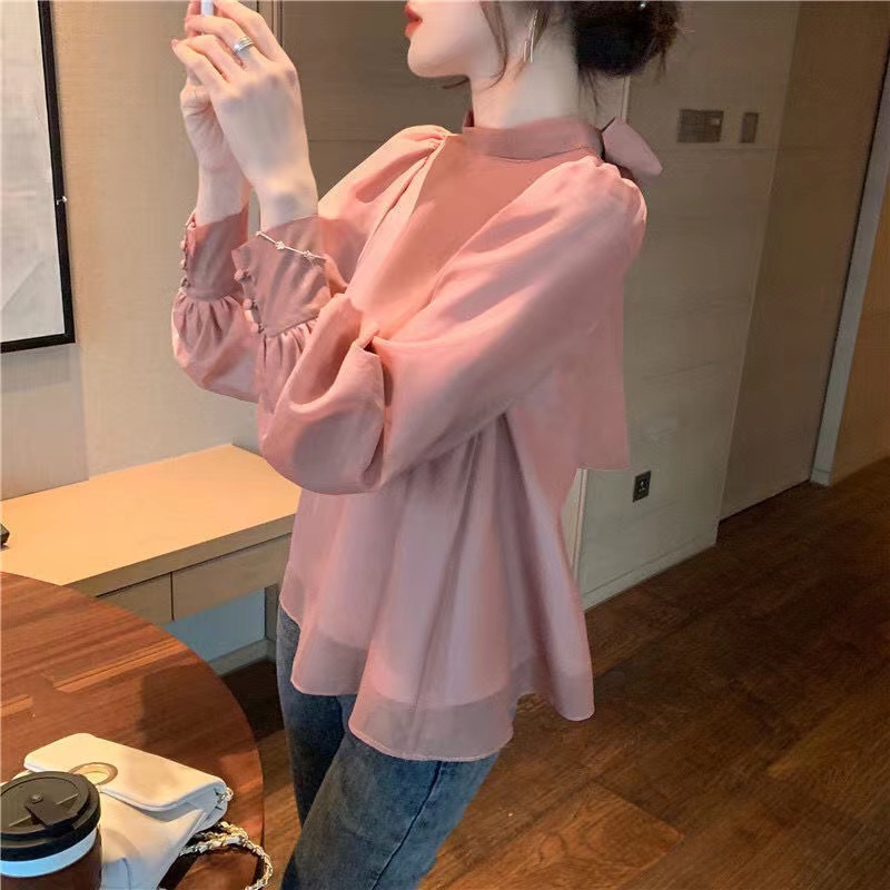 Hàng Mới Về Áo Sơ Mi Dài Tay Dáng Rộng Phong Cách Hàn Quốc Baju Wanita Lengan Panjang Hàng Mới Dành Cho Bạn Nữ