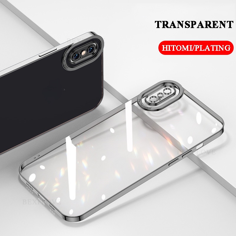 Ốp điện thoại mềm trong suốt viền mạ màu sang trọng thích hợp cho iPhone 13 Pro Max Mini 12 Promax