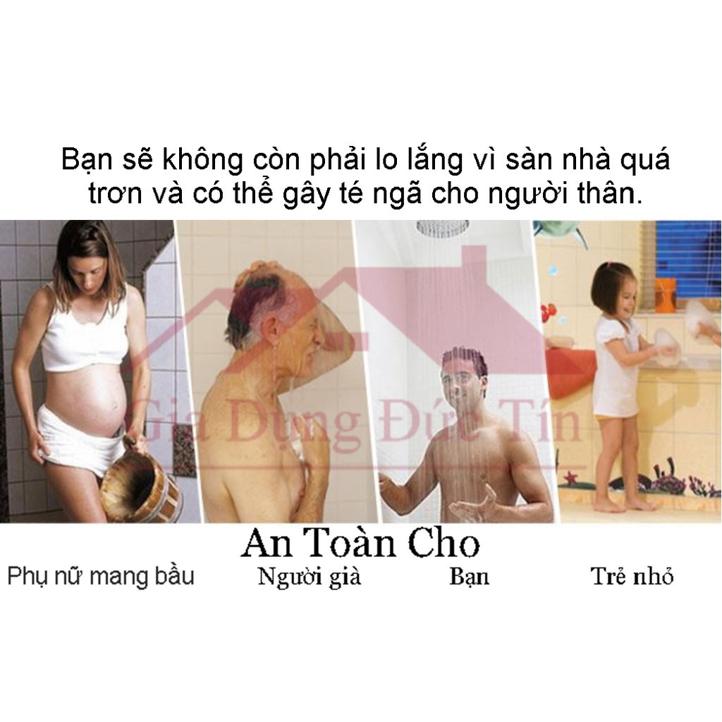 Miếng lót sàn chống trơn cho nhà tắm, nhà vệ sinh, nhà bếp và các khu vực ẩm ướt và trơn trượt.( 30x30cm một tấm)