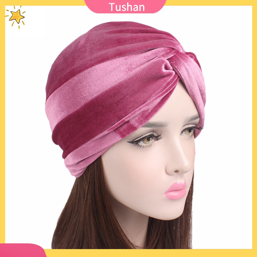 Mũ turban phong cách Ấn Độ thời trang thu đông cho nữ
