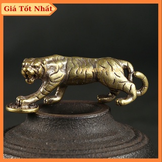 Tượng đồng mini phong thủy bạch hổ chúa sơn lâm vua hổ trang trí nhà cửa
