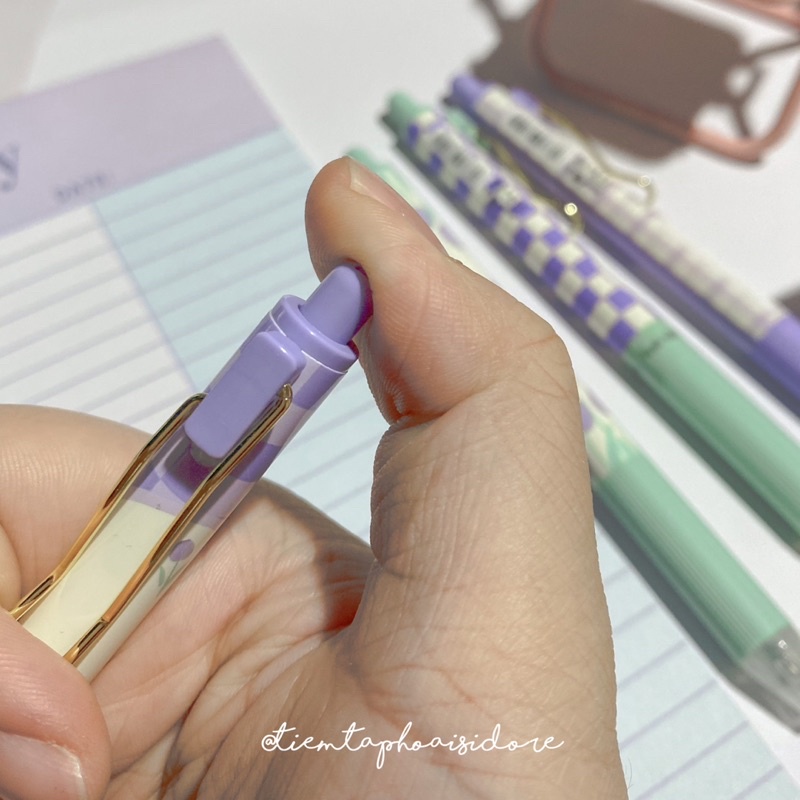 Bút bi gel bấm MURA ngòi 0.5mm PURPLE TULIP🌷🌈✨