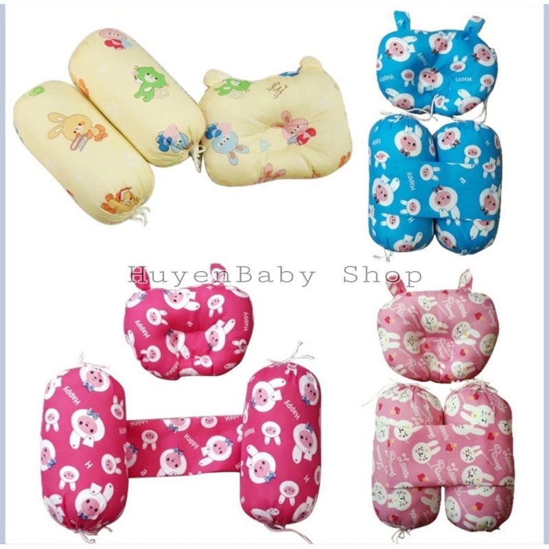 Bộ chẹn bông, chèn đa năng kèm gối cotton cho bé