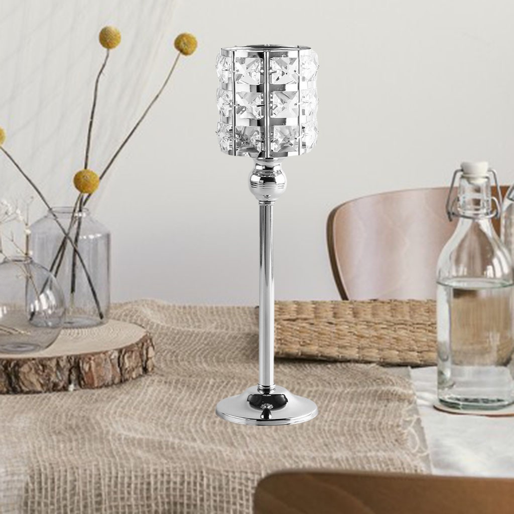 Chân nến pha lê trang trí nhà ở trung tâm bữa tiệc