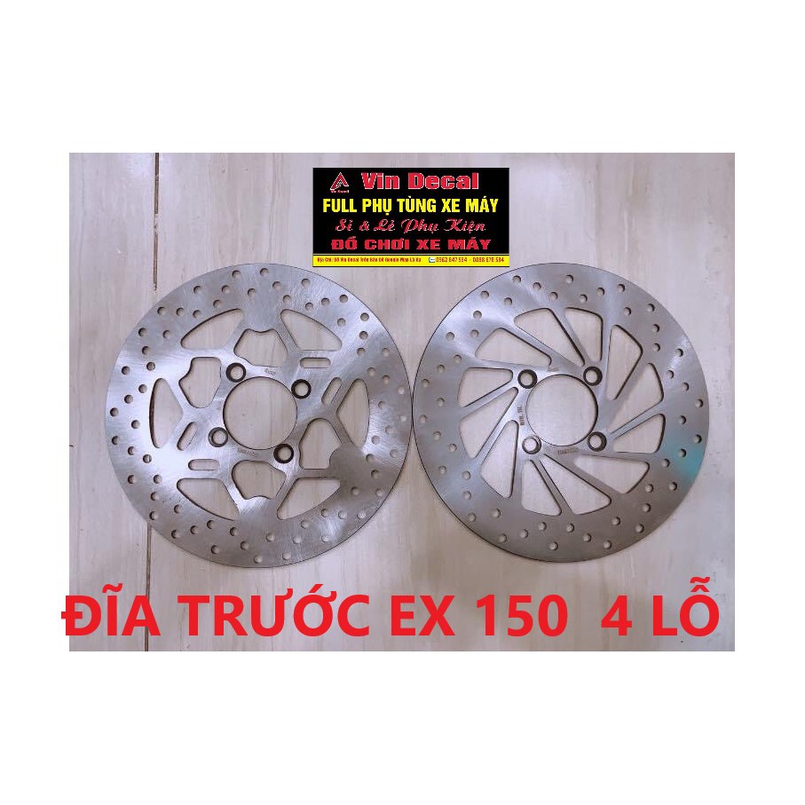 Đĩa trước ex 150 (size 245mm) dùng khi lên mâm rcb, redleo, asio, enkei, đùm 4 lỗ như zin