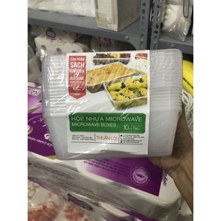 Set 10 Hộp nhựa vuông 750ml Microwave của Thuận Lợi
