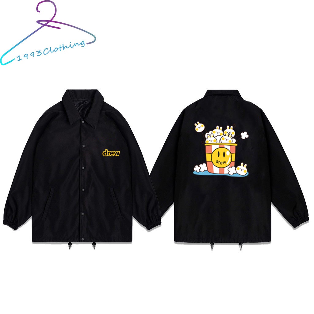 ÁO KHOÁC KAKI NÚT BẤM/ ÁO JACKET ĐEN IN HÌNH DRE.W BẮP ,👚FREESHIP👚,LOCAL BRAND HÀNG VNXK 2 LỚP CHÓNG NẮNG,1993CLOTHINGG