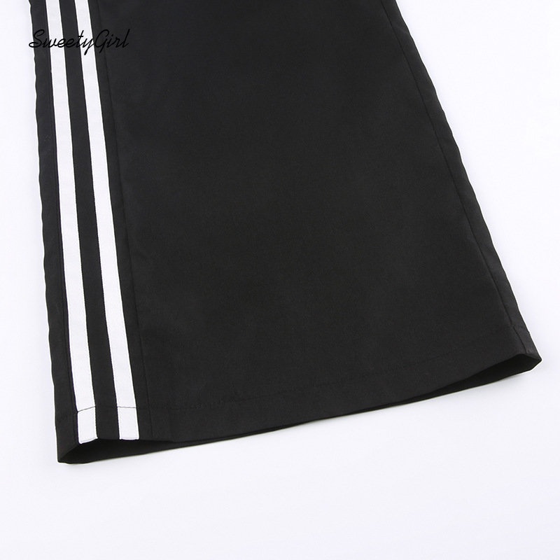 Quần Dài Thể Thao Lưng Thấp Dáng Rộng Phối Màu Tương Phản Thời Trang 2022 Cho Nữ