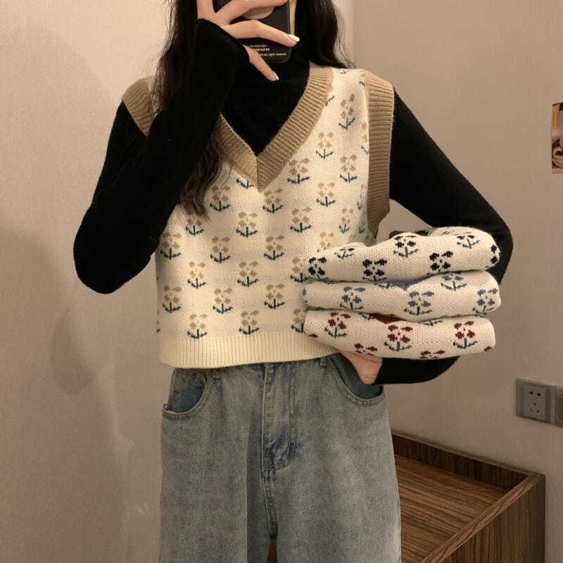 Áo Sweater Dệt Kim Không Tay Thời Trang Thu Đông Hàng Mới Năm 2021 Dành Cho Bạn Nữ