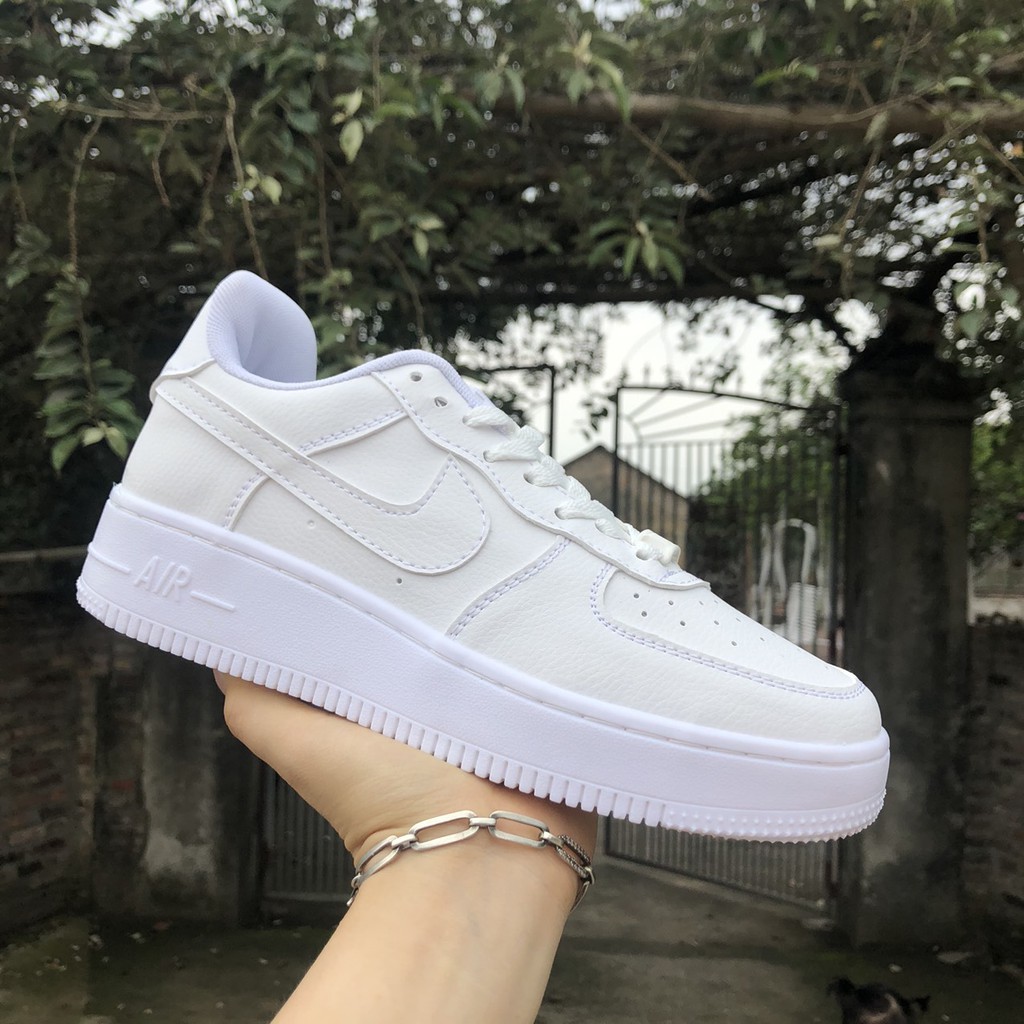 Giày thể thao sneaker trắng(Air foce 1), giày học sinh đế cao 3cm