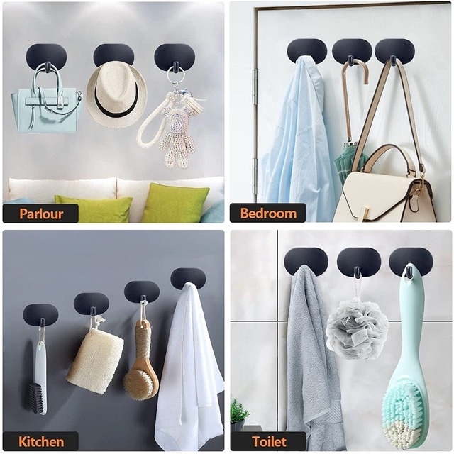 Móc Treo Đồ Gắn Tường Hình Tròn Bằng Thép Không Gỉ Không Cần Khoan Chống Nước