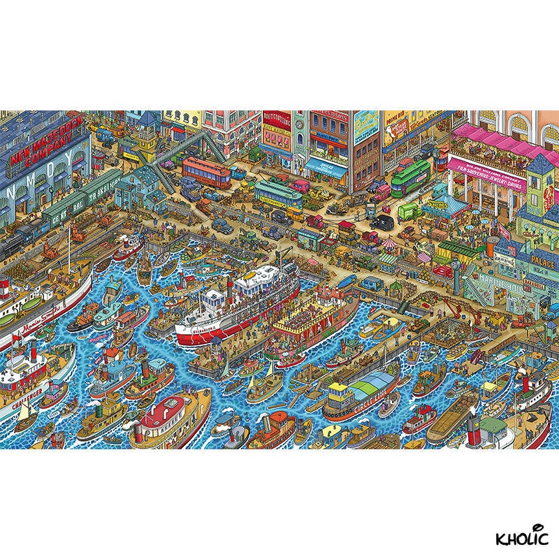 Labyrinth city, trò chơi ghép hình bằng gỗ, trò chơi ghép hình 500/1000 miếng, đồ chơi phát triển