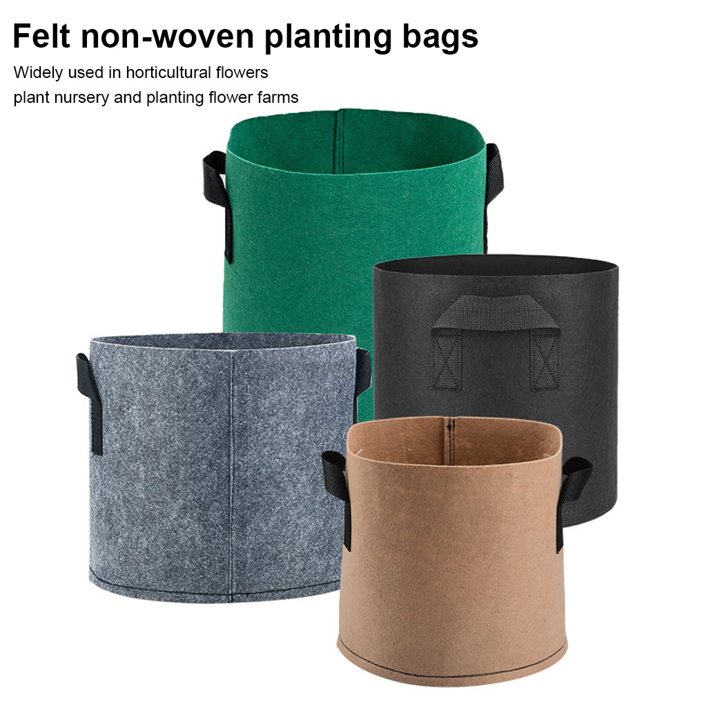 [spl3000]Non-woven Fabric Potato Plant Grow Pot Garden Greenhouse Bag Breathable Grass Fruit Planter Gardening