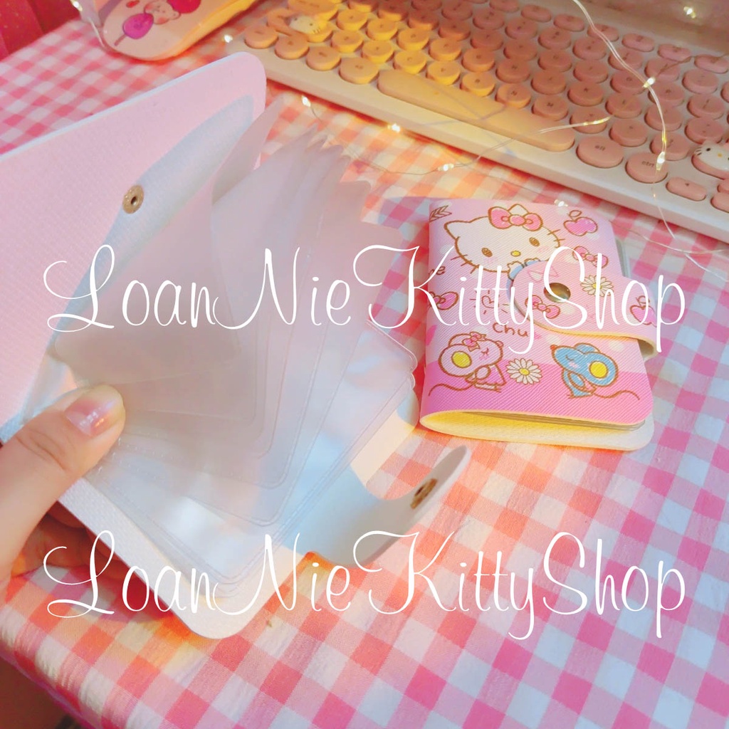 🌸LoanKitty🌸Bao da Kitty gồm nhiều ngăn để thẻ ATM,voucher,card visit