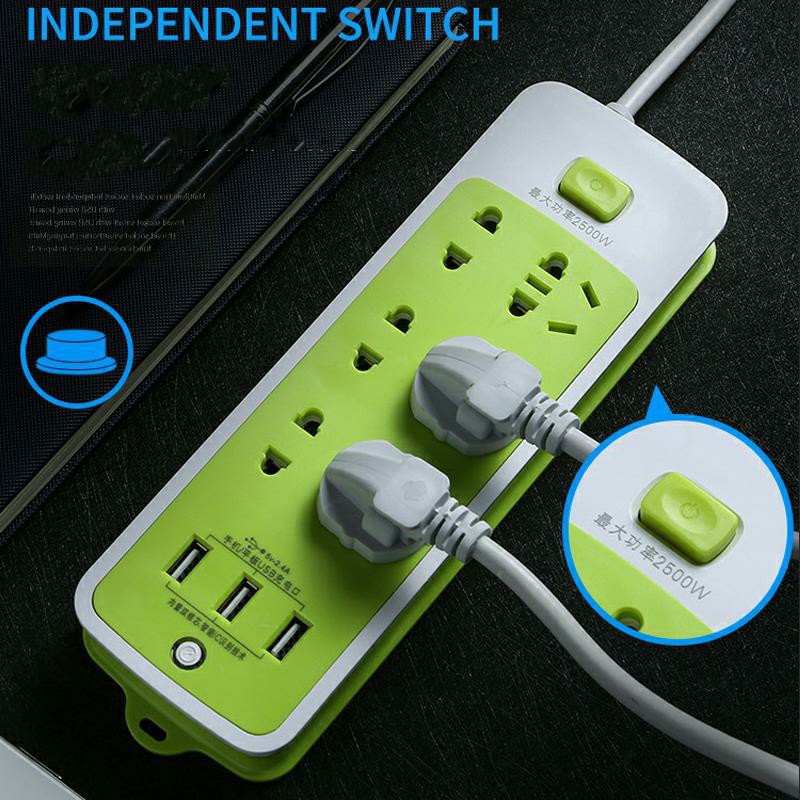 Ổ điện đa năng xanh , ổ điện có cổng cắm USB , ổ điện xanh đa năng chống giật
