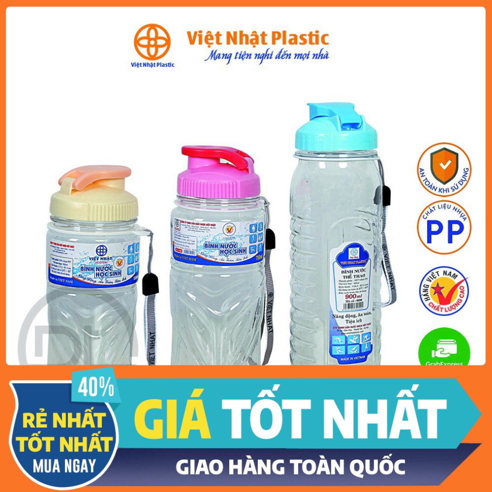 Bình nước học sinh Việt Nhật Plastic 550ml-0088