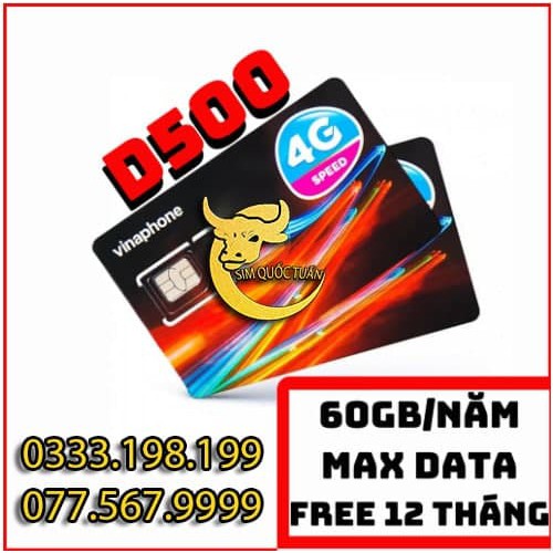 Sim 4G Vinaphone 1 năm Trọn Gói Không Nạp Tiền