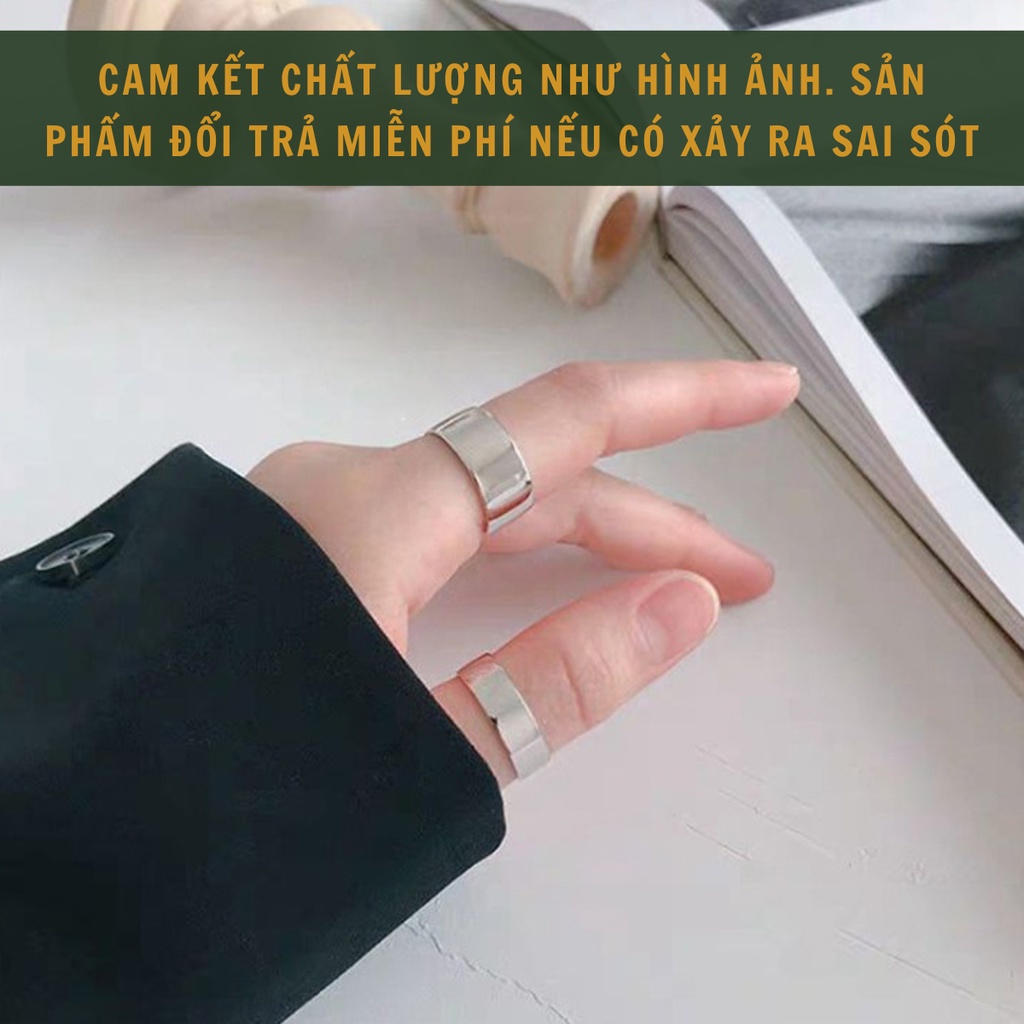 Nhẫn trơn nam nữ Plain Ring Loki Accessories thời trang thép titan không gỉ dễ phối đồ - Plain Ring