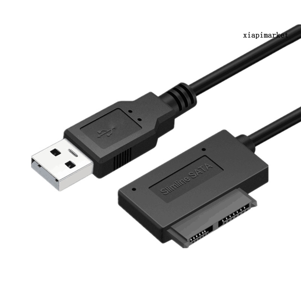 LOP_Mini Portable USB 2.0 High Speed Converter Cable Cord for 6p+7p SATA Notebook Second-generation Optical Drive