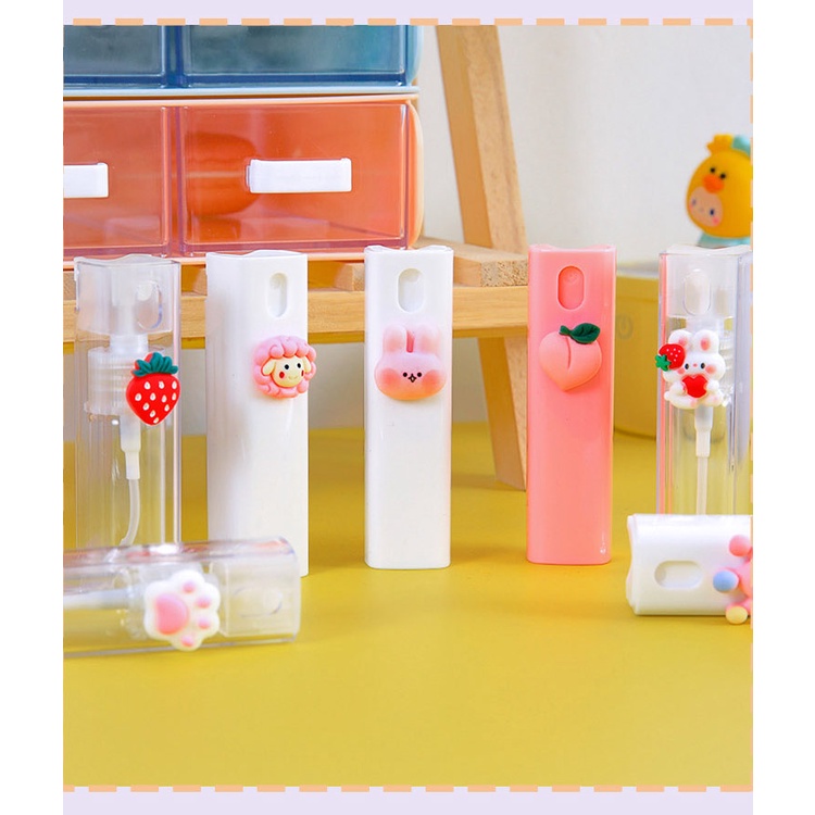 Bình Xịt Mini Hình Vuông Trong Suốt Họa Tiết Hoạt Hình 3D Dễ Thương