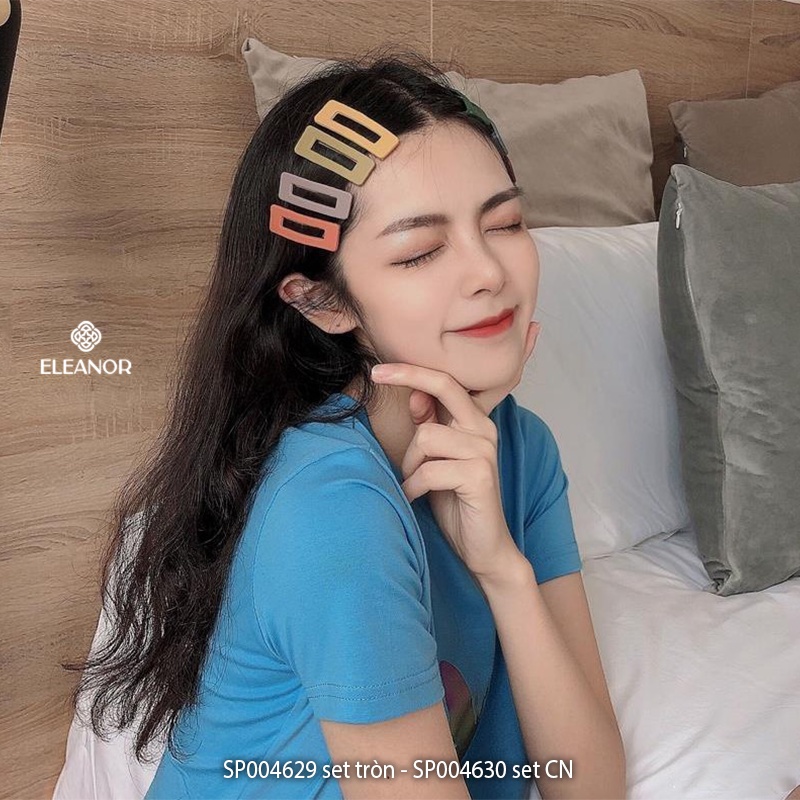 Set kẹp tóc nữ Eleanor Accessories basic nhiều màu phụ kiện tóc 4629