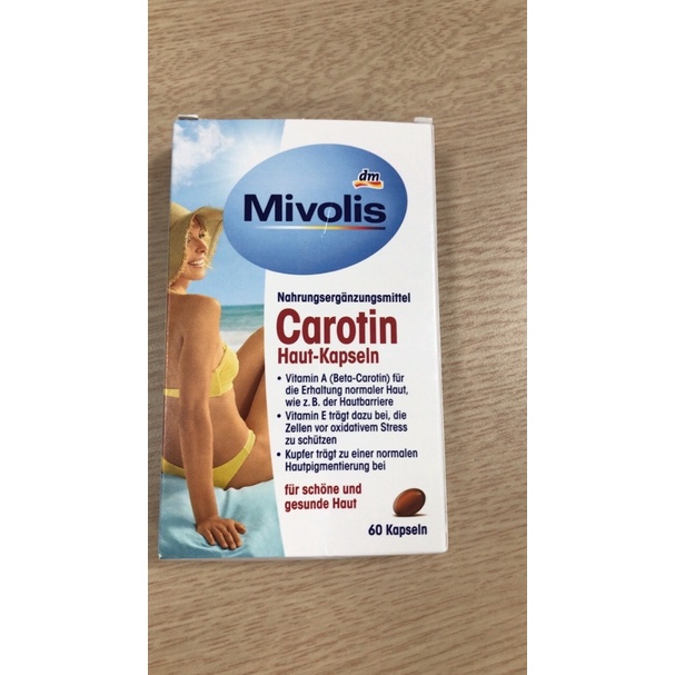 Viên Uống Chống Nắng Mivolis Carotin Hộp 60 Viên Hàng Đức Chính Hãng