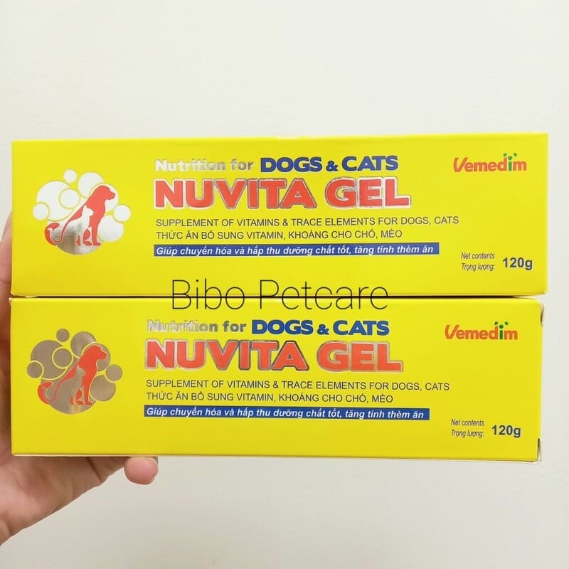 Thức ăn bổ sung vitamin khoáng Nuvita Gel 120g giúp hấp thu dinh dưỡng tốt kích thích thèm ăn cho chó mèo