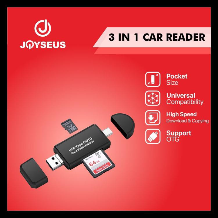 Đầu Đọc Thẻ Nhớ Joyseus 3 Trong 1 Otg Type C & Micro Usb Tốc Độ Cao Kp0015 Code 780 | BigBuy360 - bigbuy360.vn