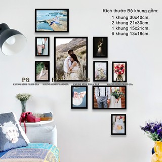 Bộ 10 Khung Hình Treo Tường Tặng Free Rửa Ảnh Theo Yêu Cầu Nhiều Chủ Đề Và Sơ Đồ Treo, Đinh Treo Tranh - Khung Hình Phạm