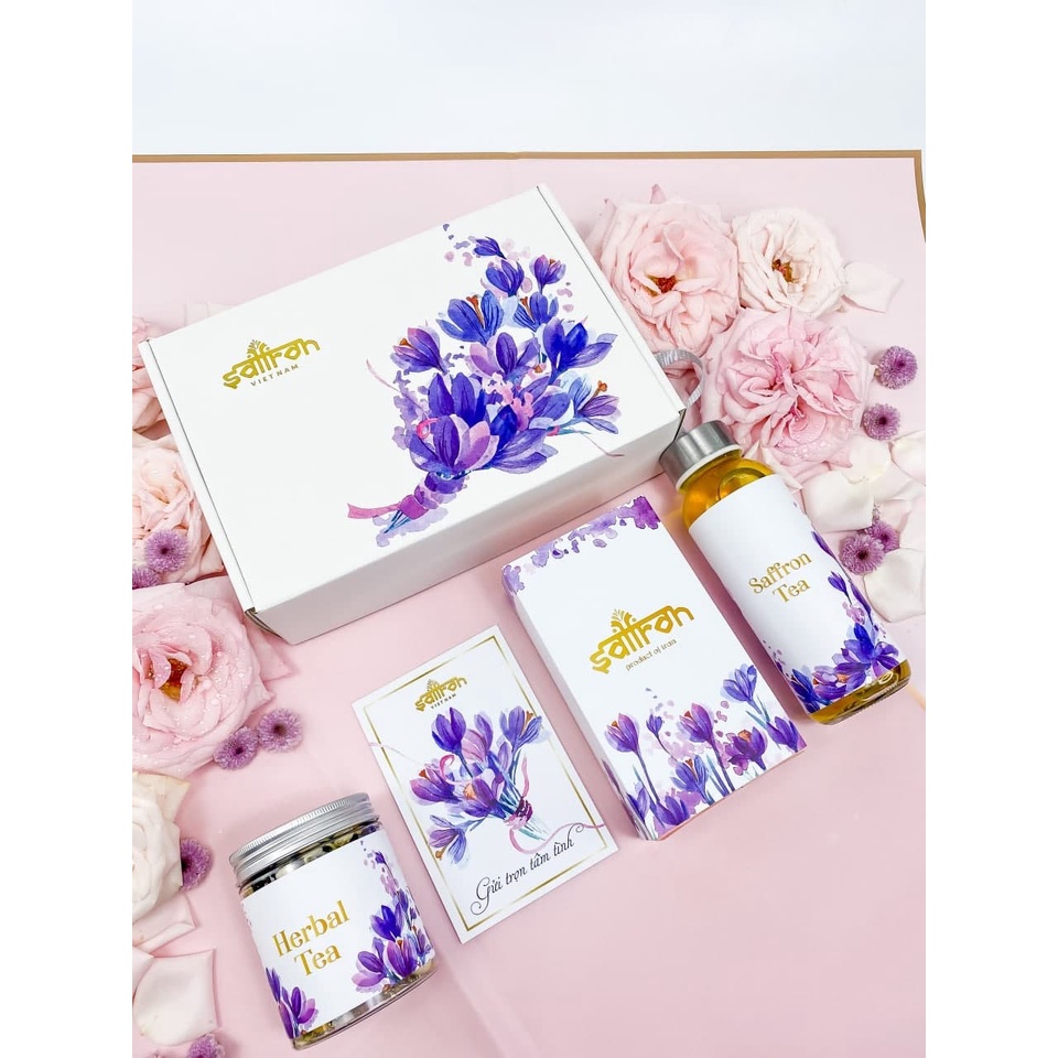 Nhụy Hoa Nghệ Tây SAFFRON SALAM 1Gr kèm trà hoa