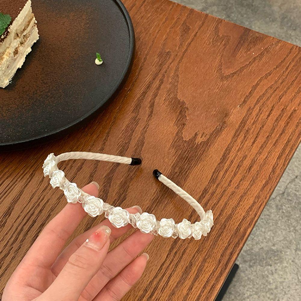 Băng Đô Cài Tóc Đính Hoa Hồng Phong Cách Hàn Quốc Sang Trọng