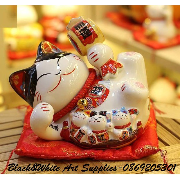 Mèo thần tài Maneki Nhật bản, cao 20cm