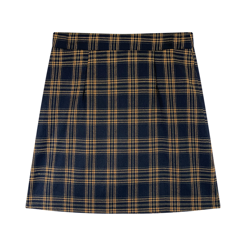 Chân váy sọc caro xinh xắn cạp cao thời trang dành cho nữ