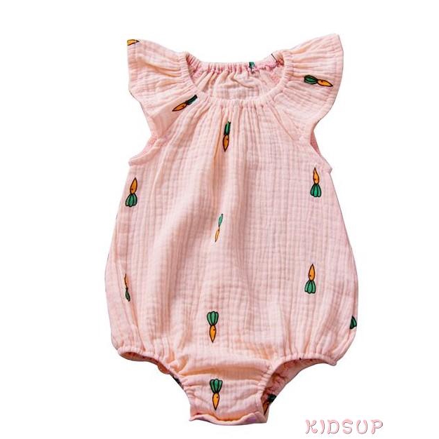 Bộ Áo Liền Quần Tay Cánh Tiên In Họa Tiết Dễ Thương Dành Cho Bé Gái
