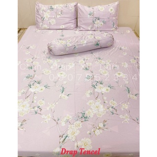 BỘ DRAP VẢI TENCEL SIÊU MỀM MÁT 1m6x2m (inbox chọn mẫu)