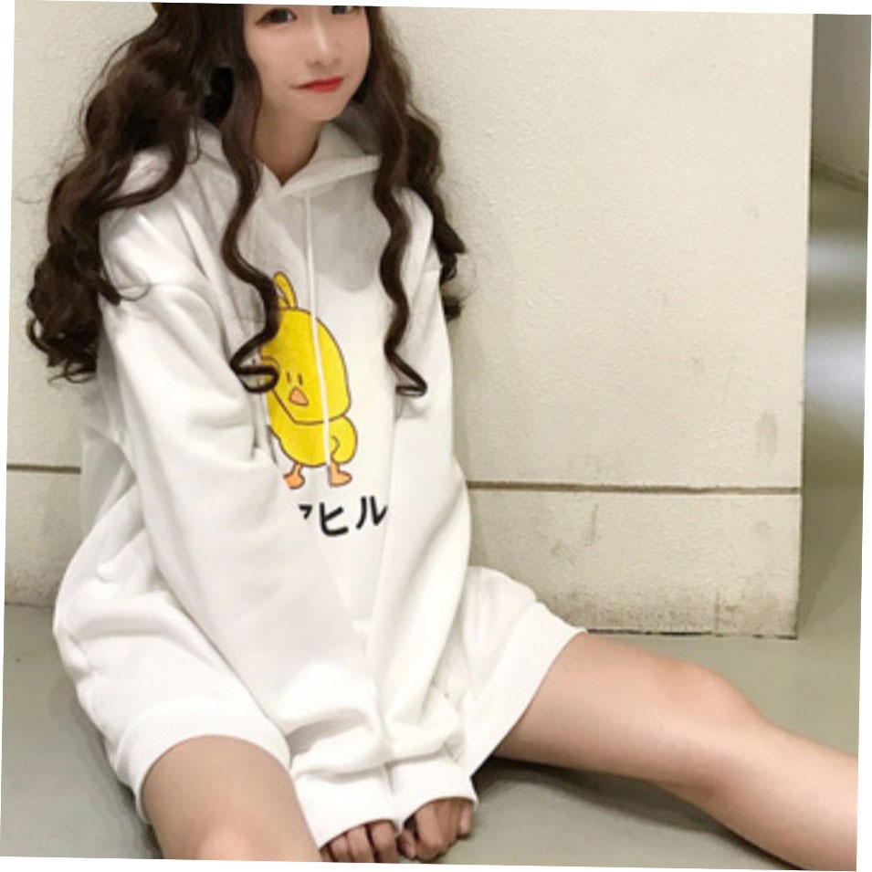 Áo hoodie nam nữ Kiểu dáng Năng động Vải Nỉ Dài tay Hình Con vật Cỡ áo Freesize