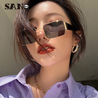 Kính râm gọng hình chữ nhật bằng kim loại phong cách Hàn Quốc hợp thời trang